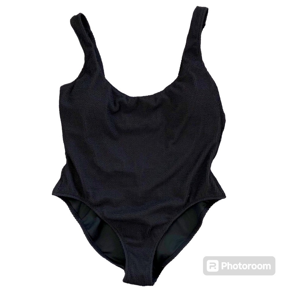 J.Crewblack swimsuit style BH478 scrunchie classic scoop neck sz 18 nwt